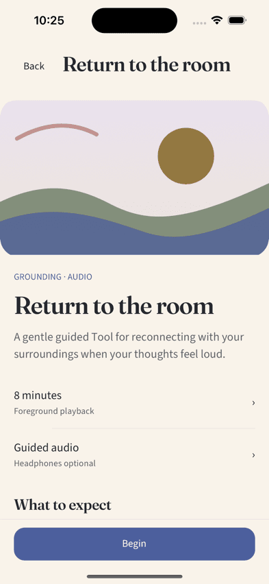Moonshadow grounding Tool detail screen